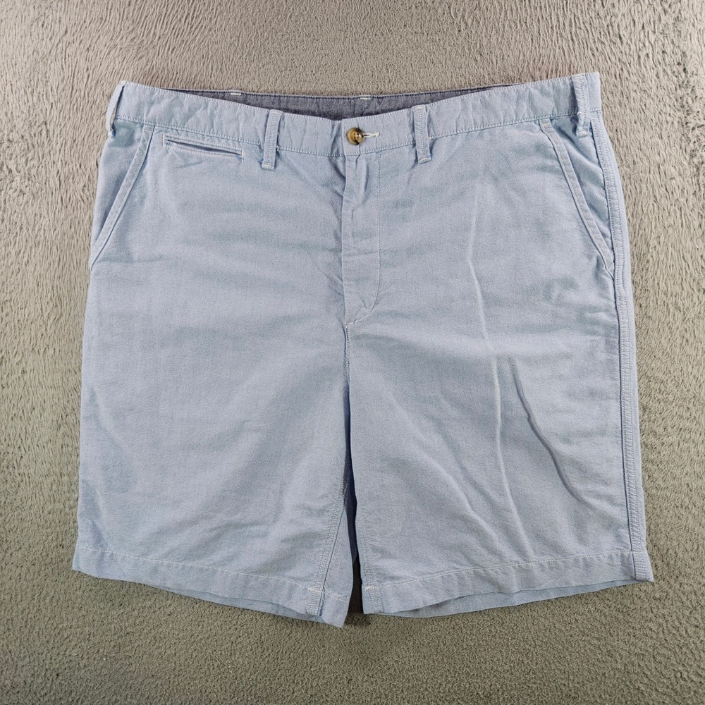 Polo Ralph Lauren Relaxed Fit Light Blue Oxford Cotton Shorts Mens 38 9 Inseam